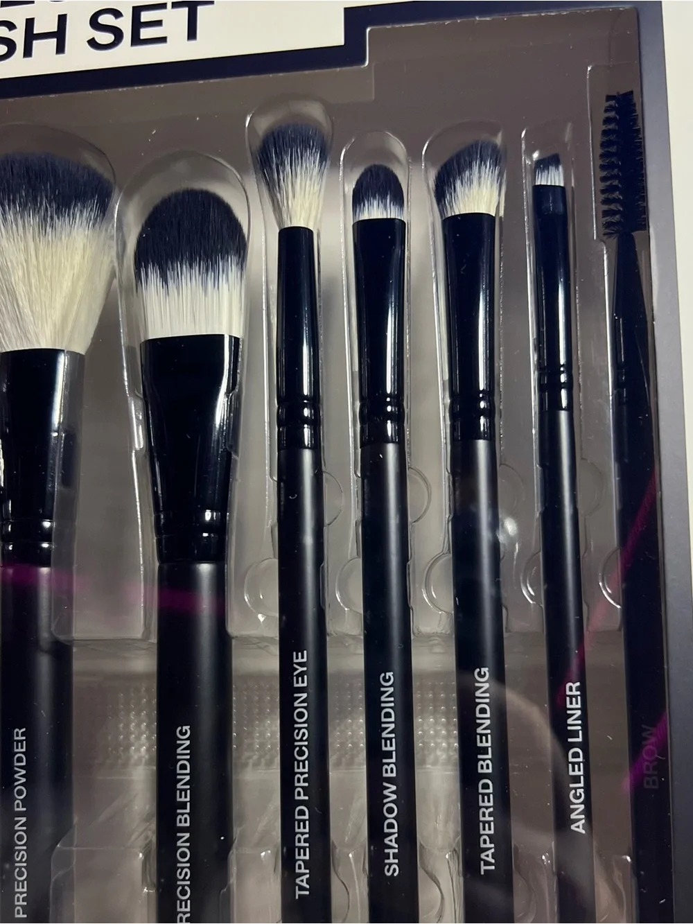 10-Piece Makeup Brush Set - Black & White